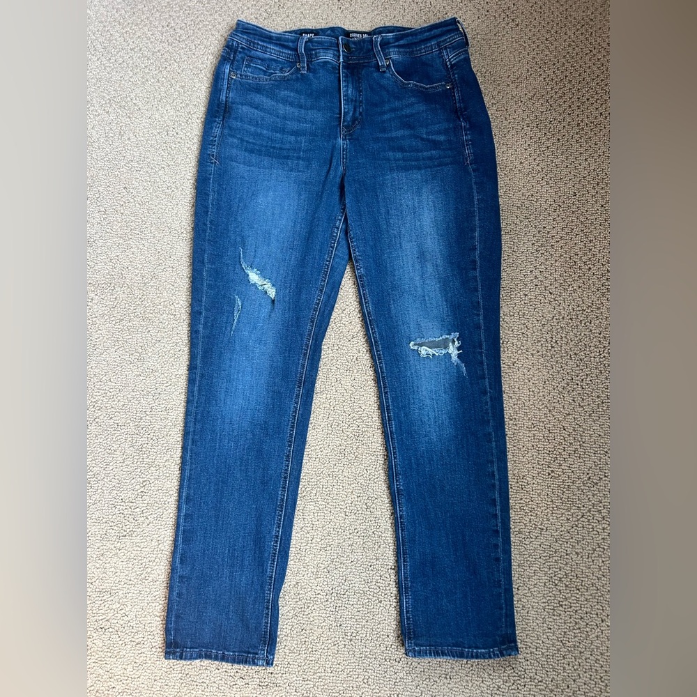 NYDJ Women's SHAPE Distressed Blue Jeans Curve 360